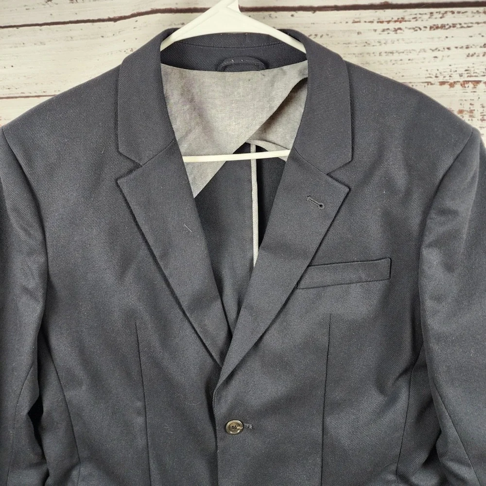 Armani‎ Exchange AX Blazer Large 38R Regular Navy Blue European Fabric 2-Button